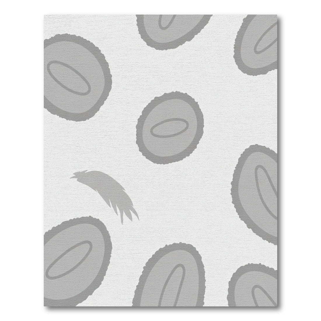 Gray Oval Feather Collage Rug