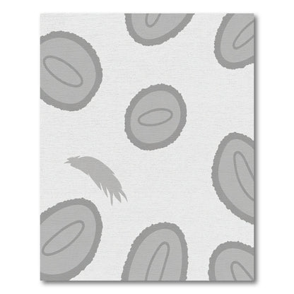 Gray Oval Feather Collage Rug