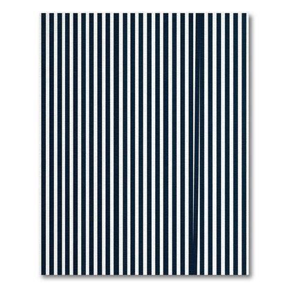 Deep Blue White Stripe Composition Rug