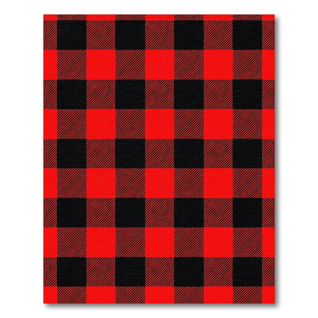 Classic Black Red Plaid Rug