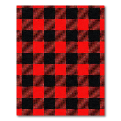 Classic Black Red Plaid Rug