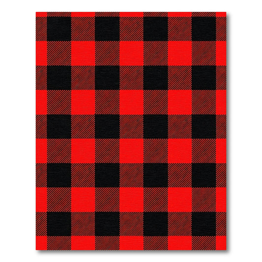 Classic Black Red Plaid Rug