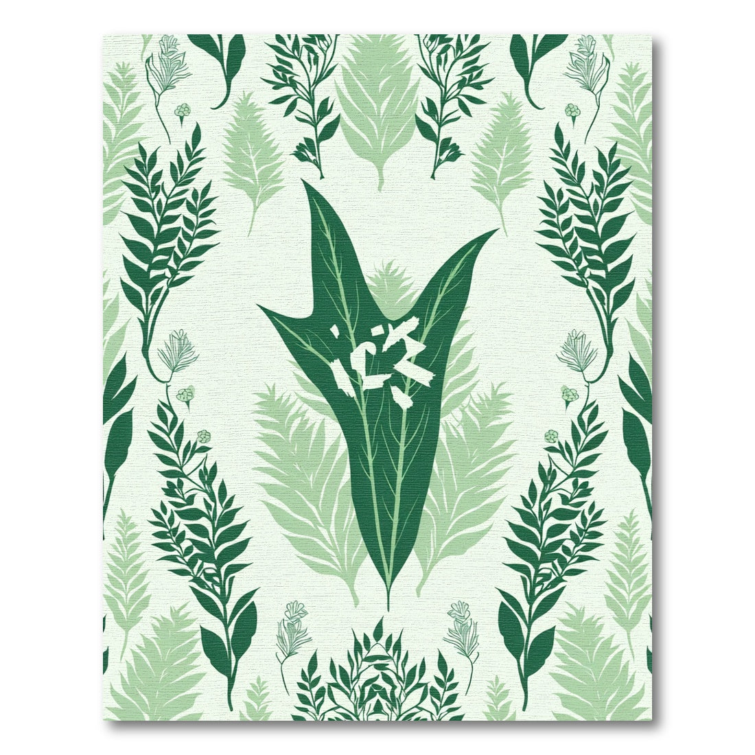 Emerald Leaf Garden Pattern Rug