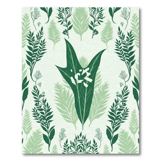 Emerald Leaf Garden Pattern Rug