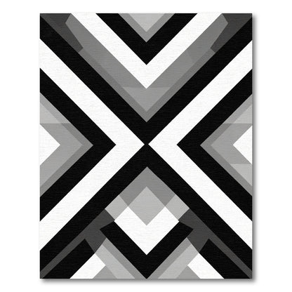 Monochromatic Angular Geometric Array Rug