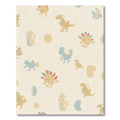 Whimsical Dinosaur Pals Cream Rug