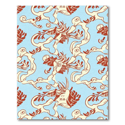 Whimsical Rococo Floral Creature Rug