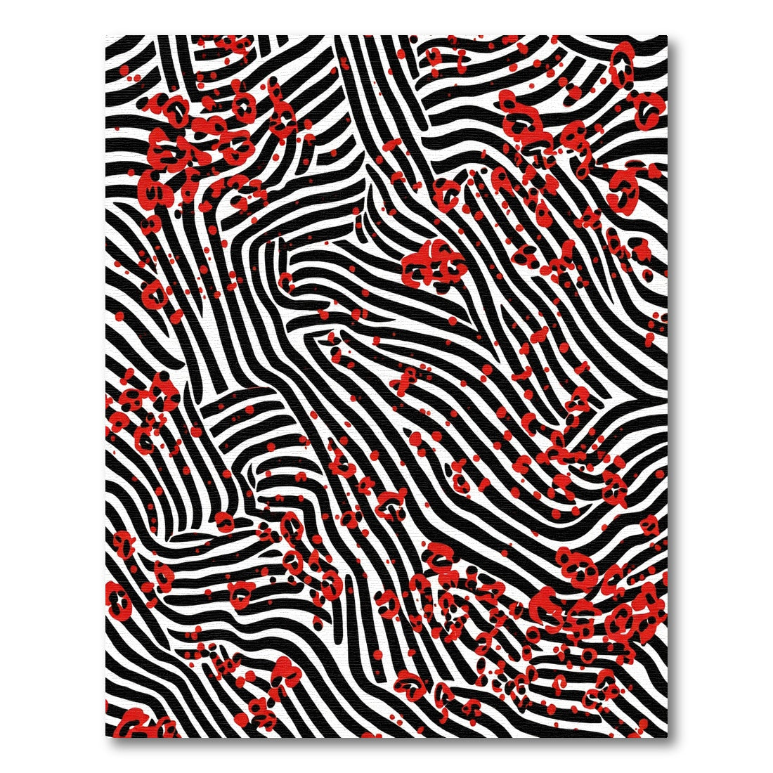 Abstract Red Zebra Stripes Rug