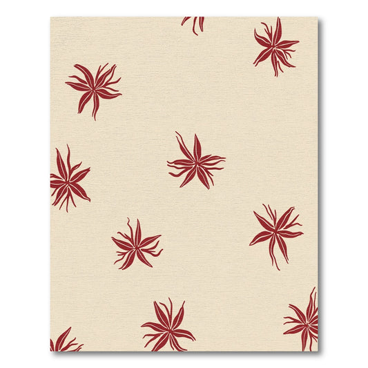 Crimson Starburst Meadow Rug