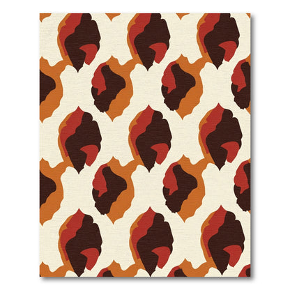 Earthy Amber Abstract Blob Rug