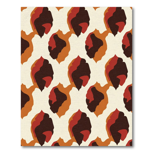 Earthy Amber Abstract Blob Rug