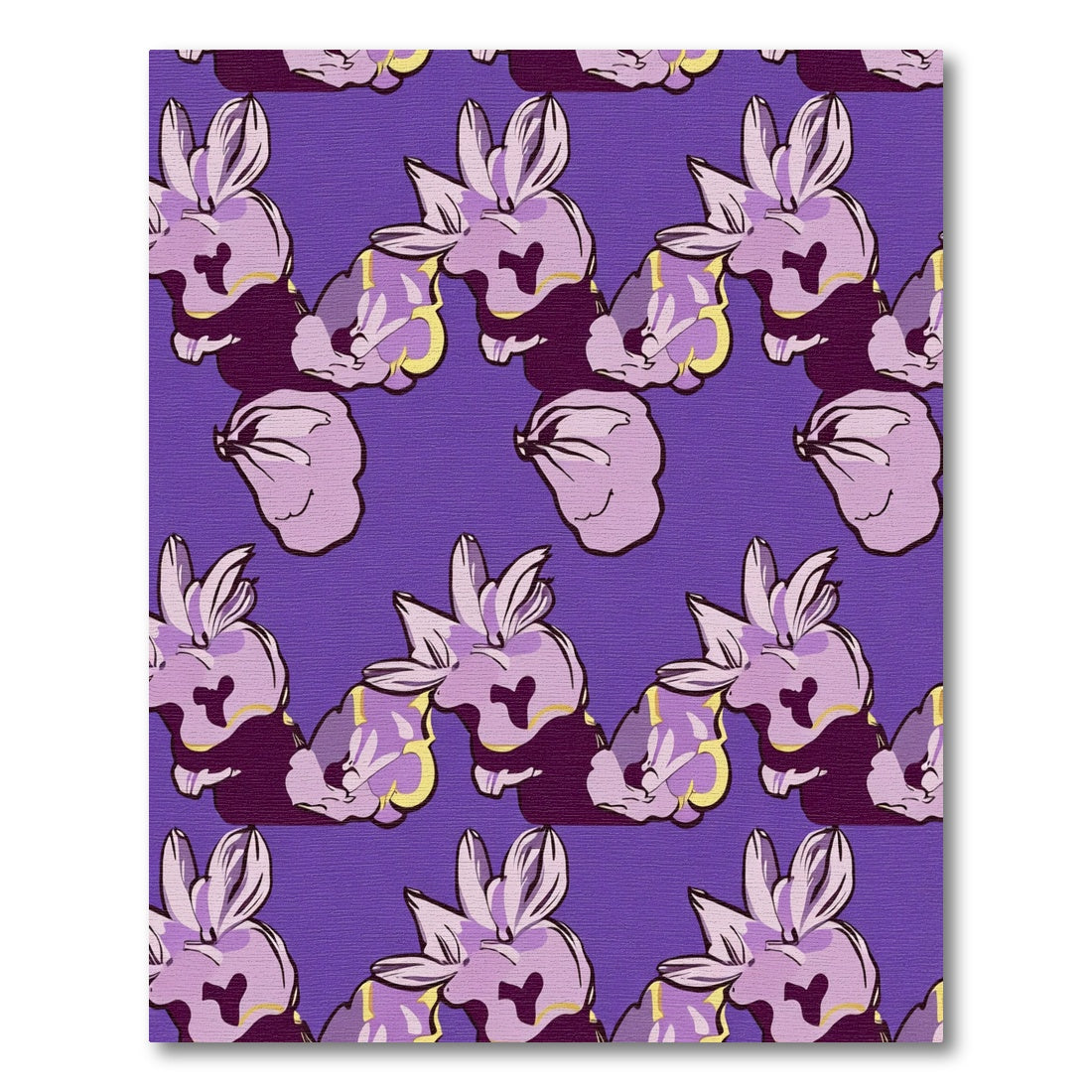 Lavender Abstract Whimsical Bunny Rug