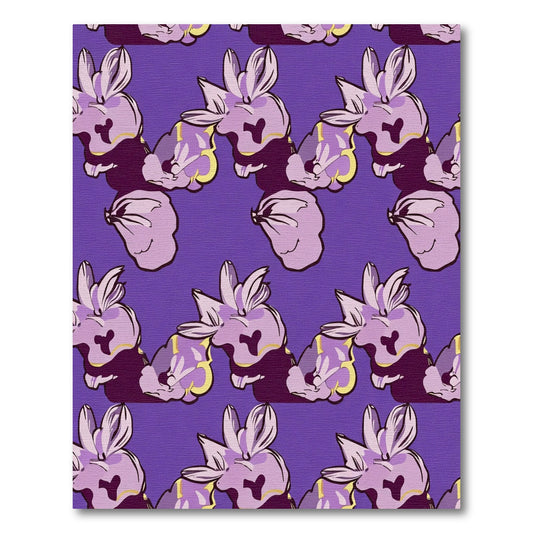 Lavender Abstract Whimsical Bunny Rug