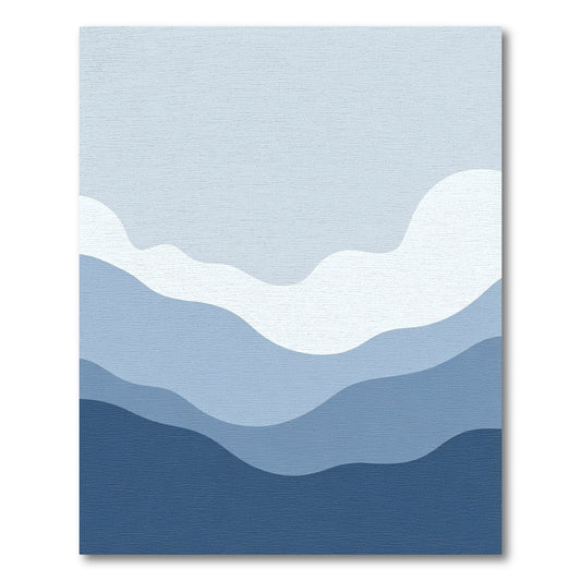 Oceanic Abstract Layered Wave Rug