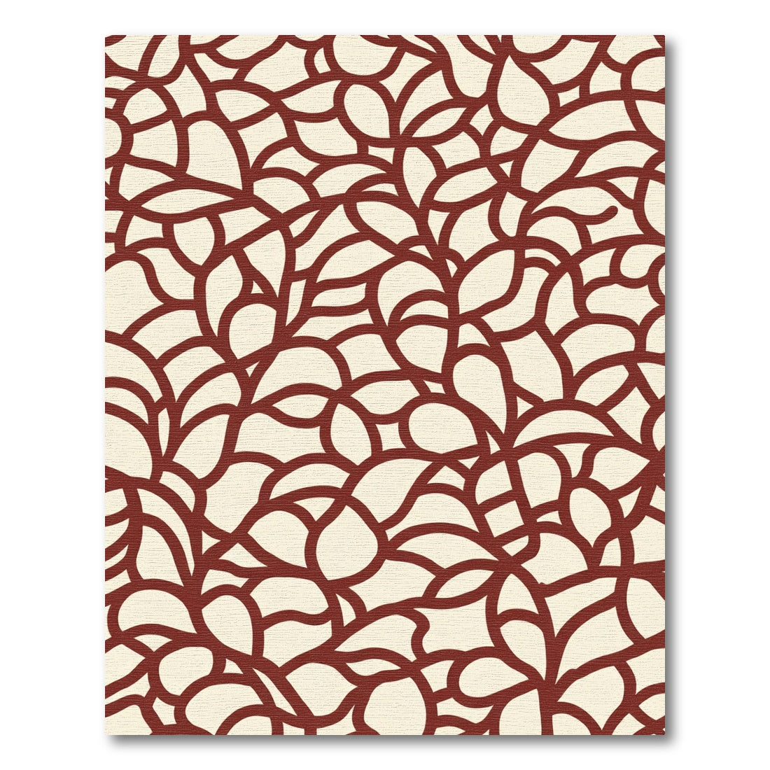 Crimson Vine Abstract Swirl Rug