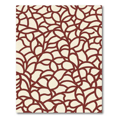 Crimson Vine Abstract Swirl Rug