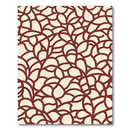 Crimson Vine Abstract Swirl Rug