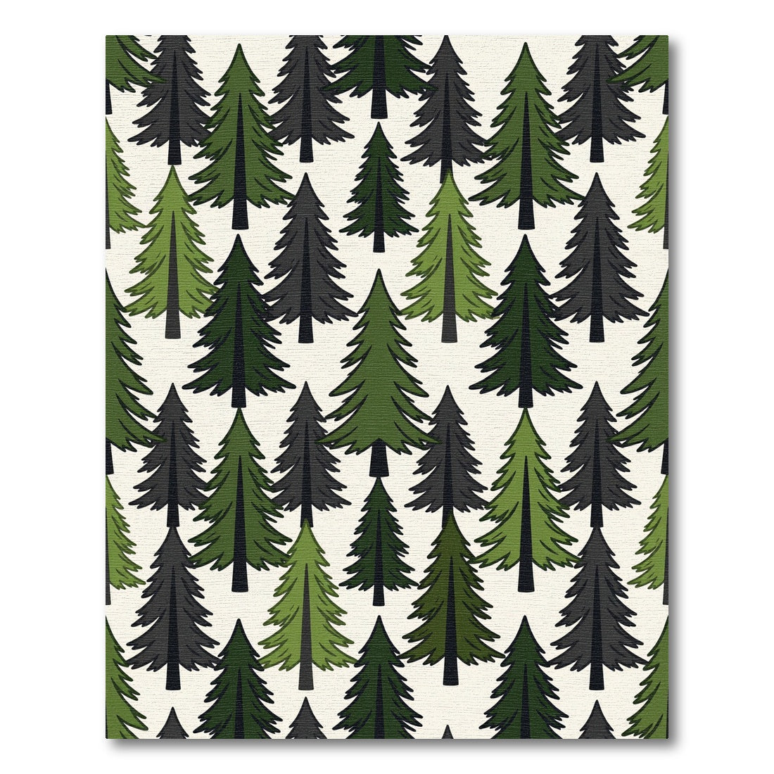 Forest Pine Tree Woodland Illustration Rug
