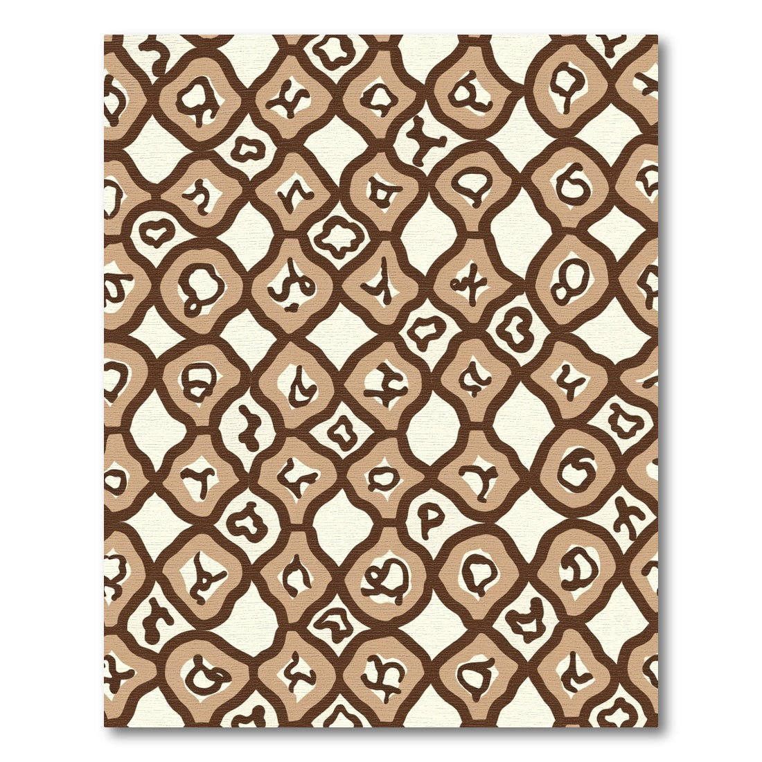 Brown Cream Organic Diamond Shape Rug