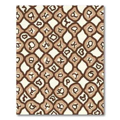 Brown Cream Organic Diamond Shape Rug