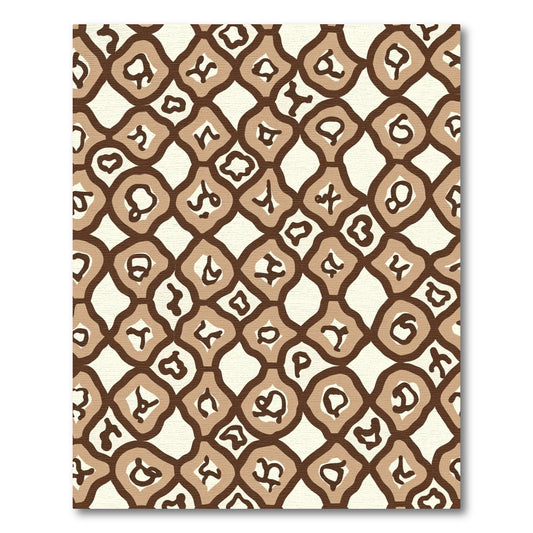 Brown Cream Organic Diamond Shape Rug
