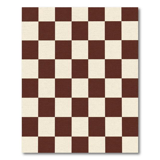 Brown Cream Classic Checkerboard Rug