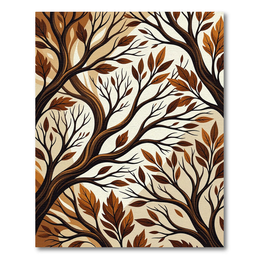 Earthy Brown Autumn Tree Branches Rug