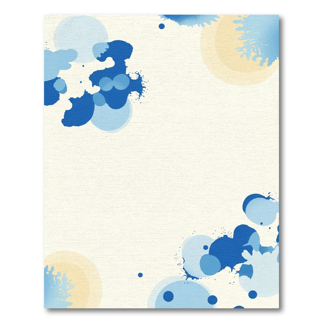 Abstract Blue Circles Watercolor Splatter Rug