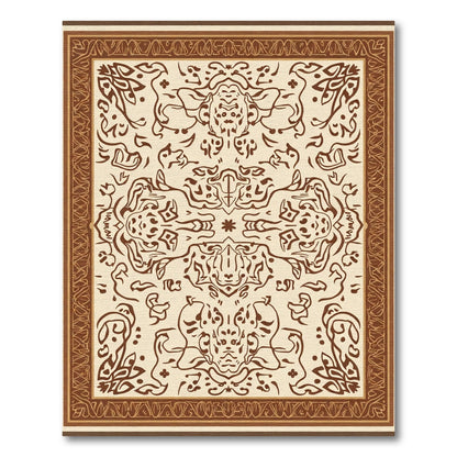 Brown Viscose Medallion Symmetry Rug