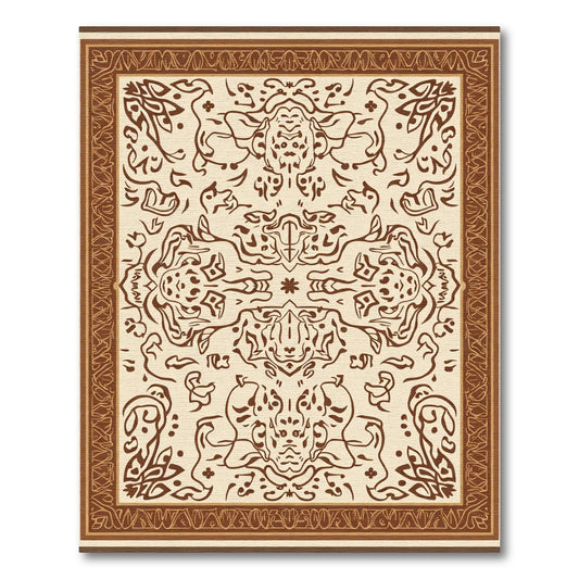 Brown Viscose Medallion Symmetry Rug