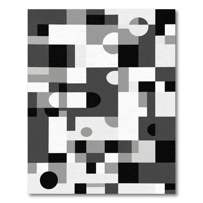 Monochromatic Geometric Shapes Abstract Rug