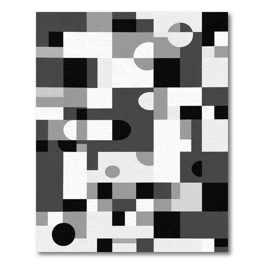Monochromatic Geometric Shapes Abstract Rug