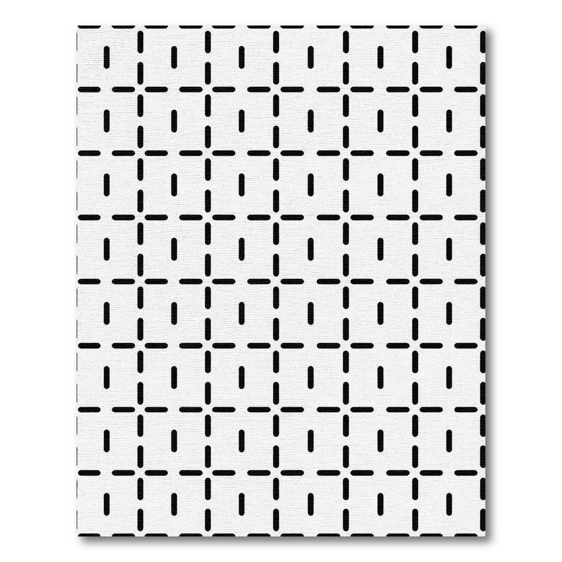 Black and white geometric dash squares Rug