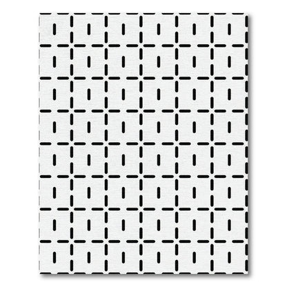 Black and white geometric dash squares Rug