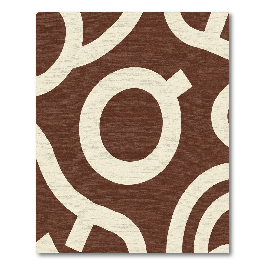 Brown Cream Abstract Circles Weave Rug