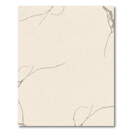 Cream Beige Abstract Branch Design Rug