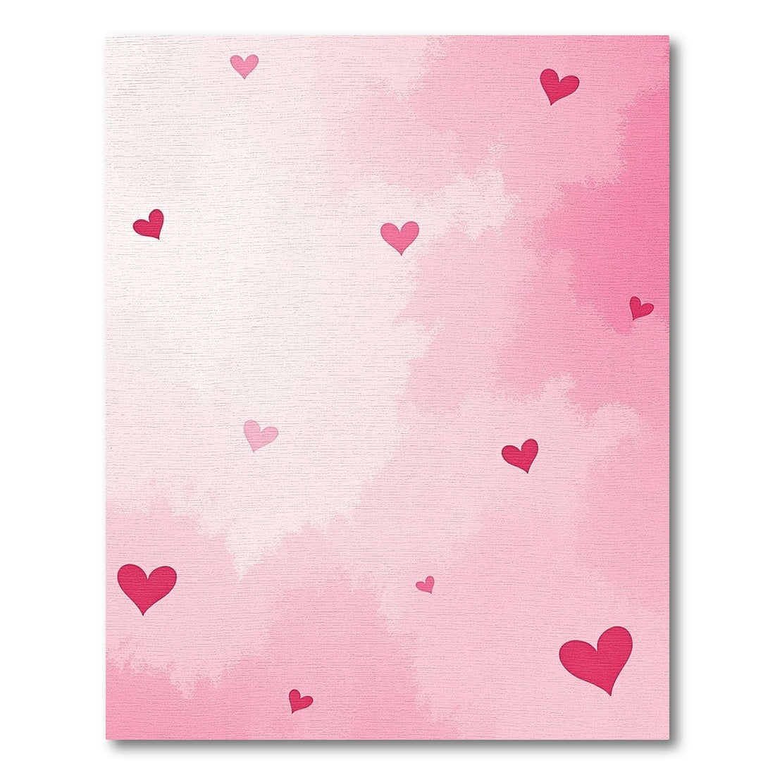 Romantic Pink Scattered Hearts Gradient Rug