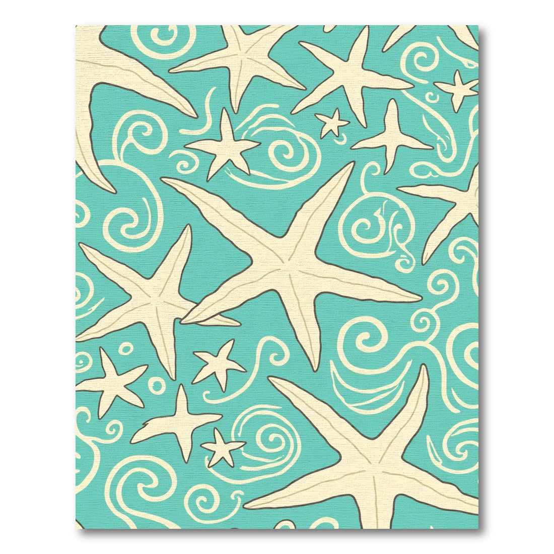 Oceanic Starfish Whimsical Swirl Rug