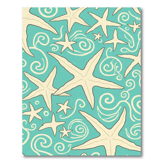 Oceanic Starfish Whimsical Swirl Rug