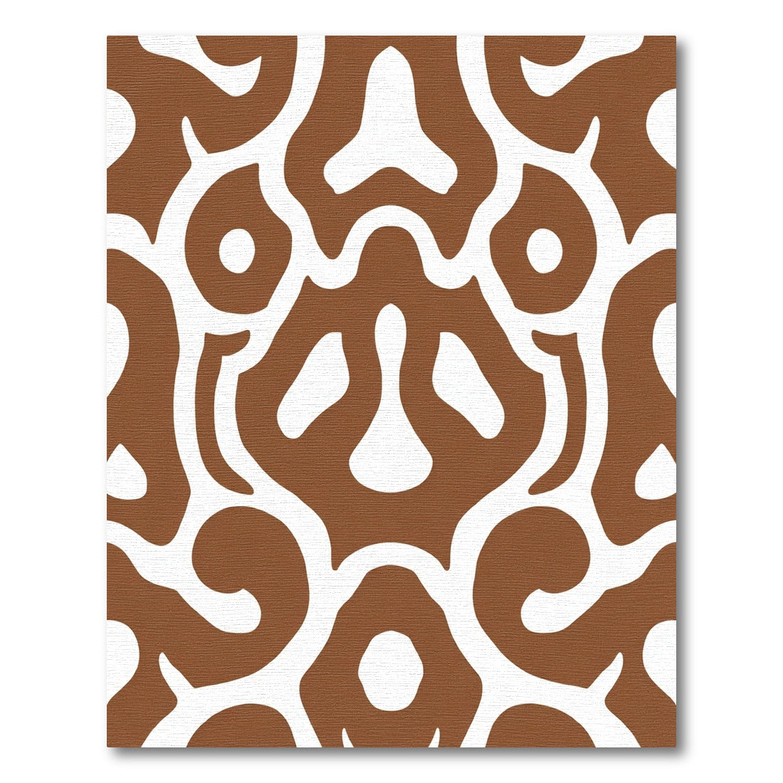 Brown Abstract Organic Swirls Rug