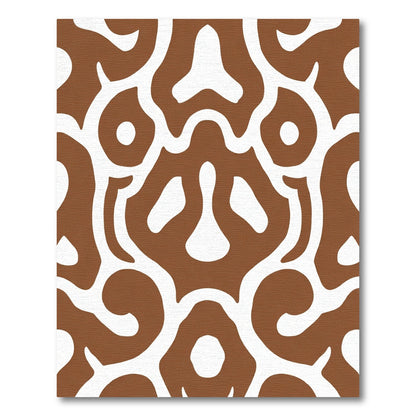 Brown Abstract Organic Swirls Rug