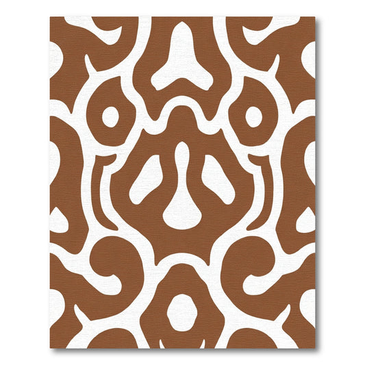 Brown Abstract Organic Swirls Rug