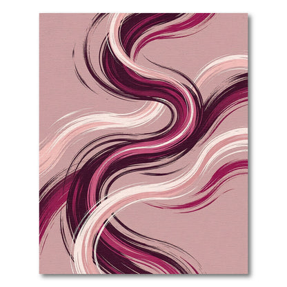Abstract Burgundy and Pink Swirl Rug