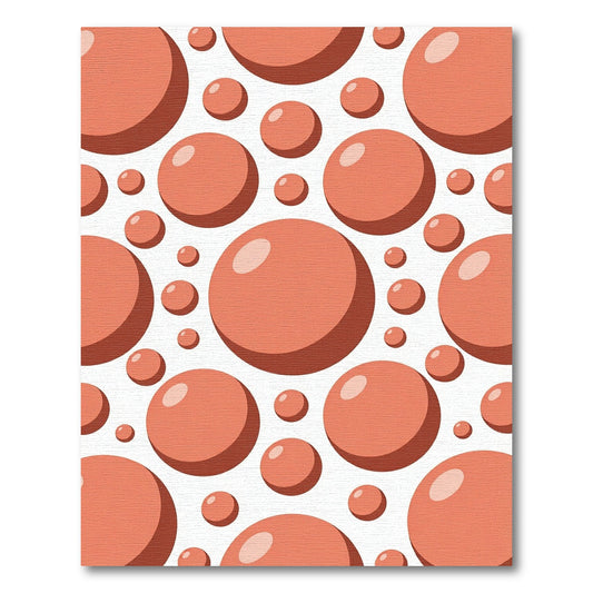 Coral Geometric Bubble Polka Dot Rug