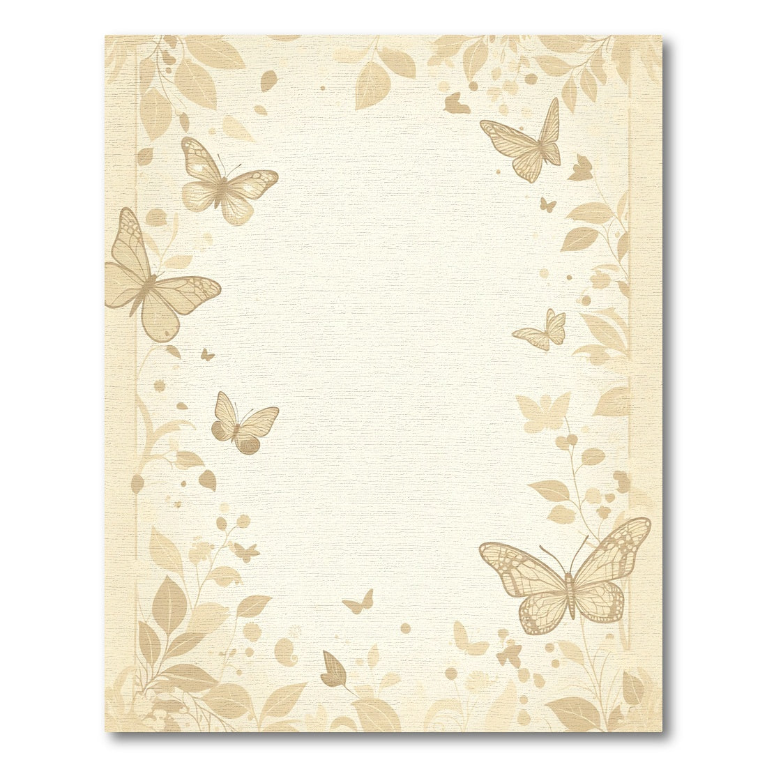 Soft Sepia Butterfly Garden Flora Rug