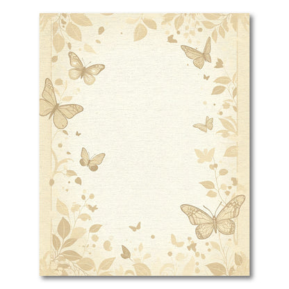 Soft Sepia Butterfly Garden Flora Rug