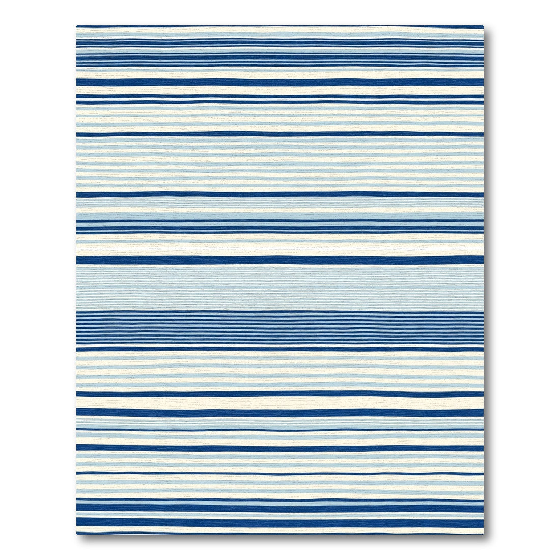 Coastal Ocean Blue Stripe Rug