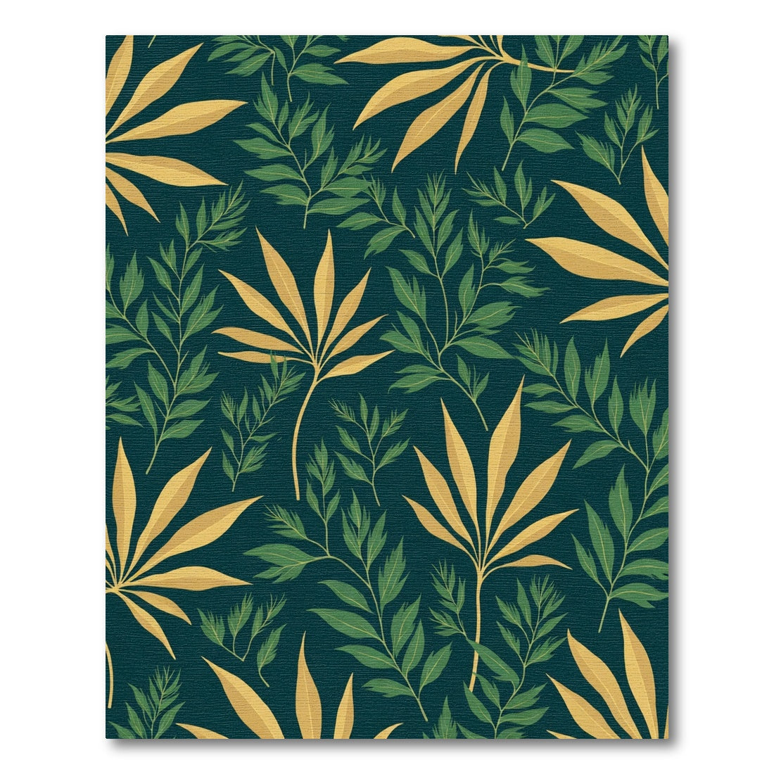 Deep Teal Foliage Botanical Swirl Rug