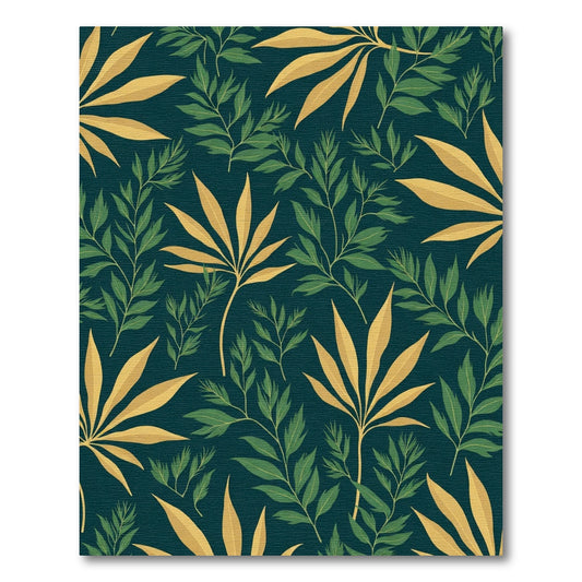 Deep Teal Foliage Botanical Swirl Rug