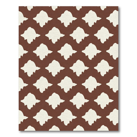 Neutral Organic Quatrefoil Geometric Rug